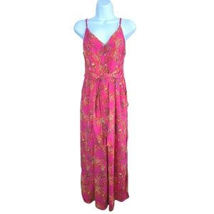 Free People Hot Tropics Pink Jumpsuit Size 8